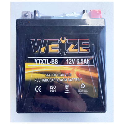 Weize YTX7L BS 100CCA ATV Battery High Performance Sealed AGM 4.49 x 2.8 x 5.32 inches YTX7L-BS#YTX7L-BS