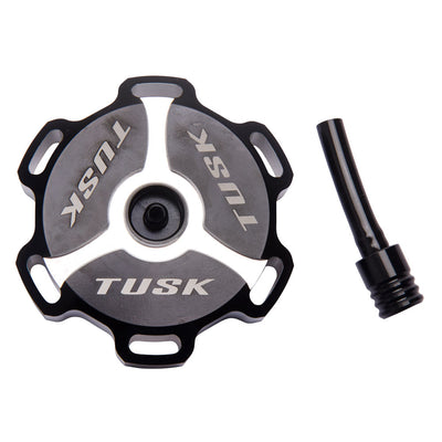 Tusk Billet Aluminum Gas Cap, Clarke Fuel Tanks Black Machined#mpn_CLARKE-BLK