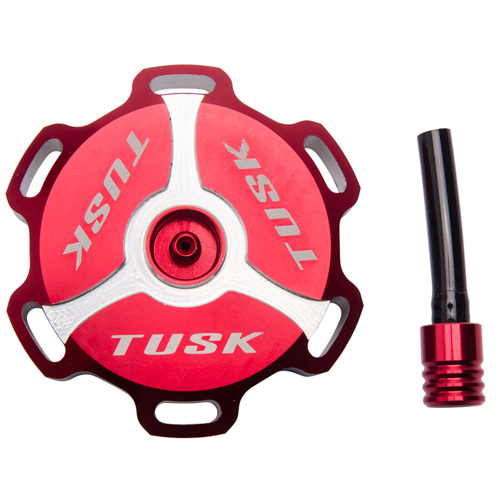 Tusk Billet Aluminum Gas Cap, Clarke Fuel Tanks Red Machined#mpn_CLARKE-RED