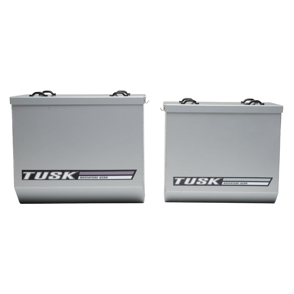 Tusk Aluminum Panniers Large w/ Standard Latch Silver#mpn_142-009-0006