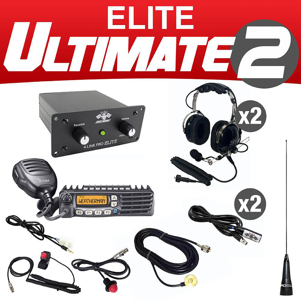 PCI Race Radio Elite Ultimate 2 Seat UTV Package with Mount Kit Mounts Under Stock Storage Box#mpn_1524190004