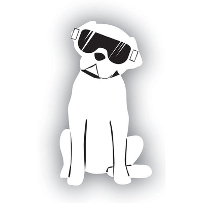 Attack Graphics Ride Life Family Window Decal 1.25" x 2.25" Dog White#mpn_161-906-0018