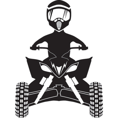 Attack Graphics Ride Life Family Window Decal 2.25" x 3" ATV Boy Black#mpn_161-906-0005