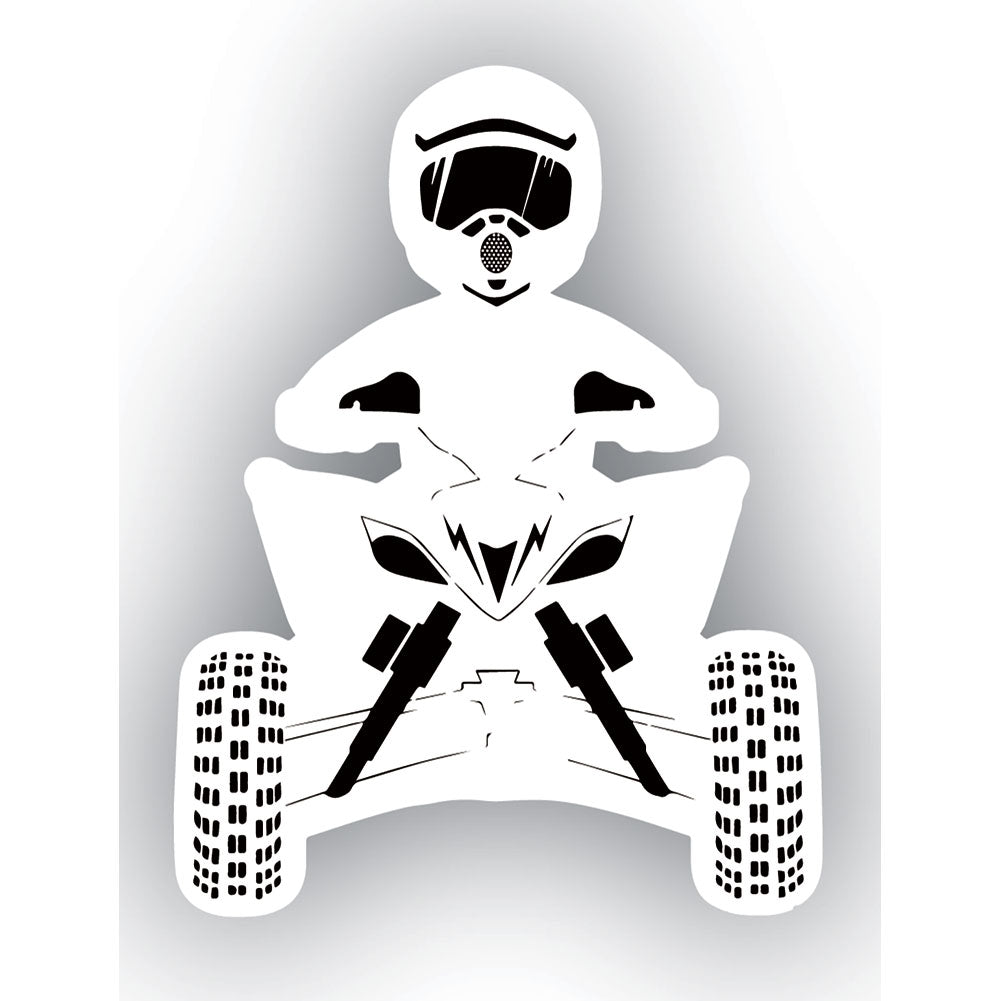 Attack Graphics Ride Life Family Window Decal 2.25" x 3" ATV Boy White#mpn_161-906-0006