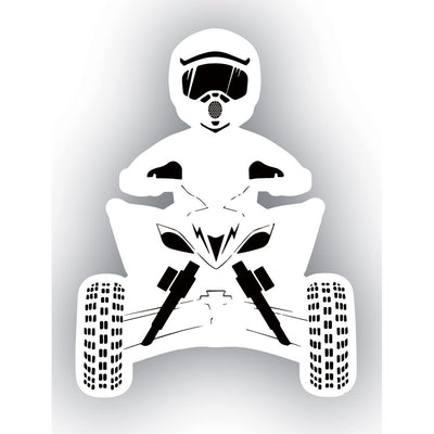 Attack Graphics Ride Life Family Window Decal 2.25" x 3" ATV Boy White#mpn_161-906-0006