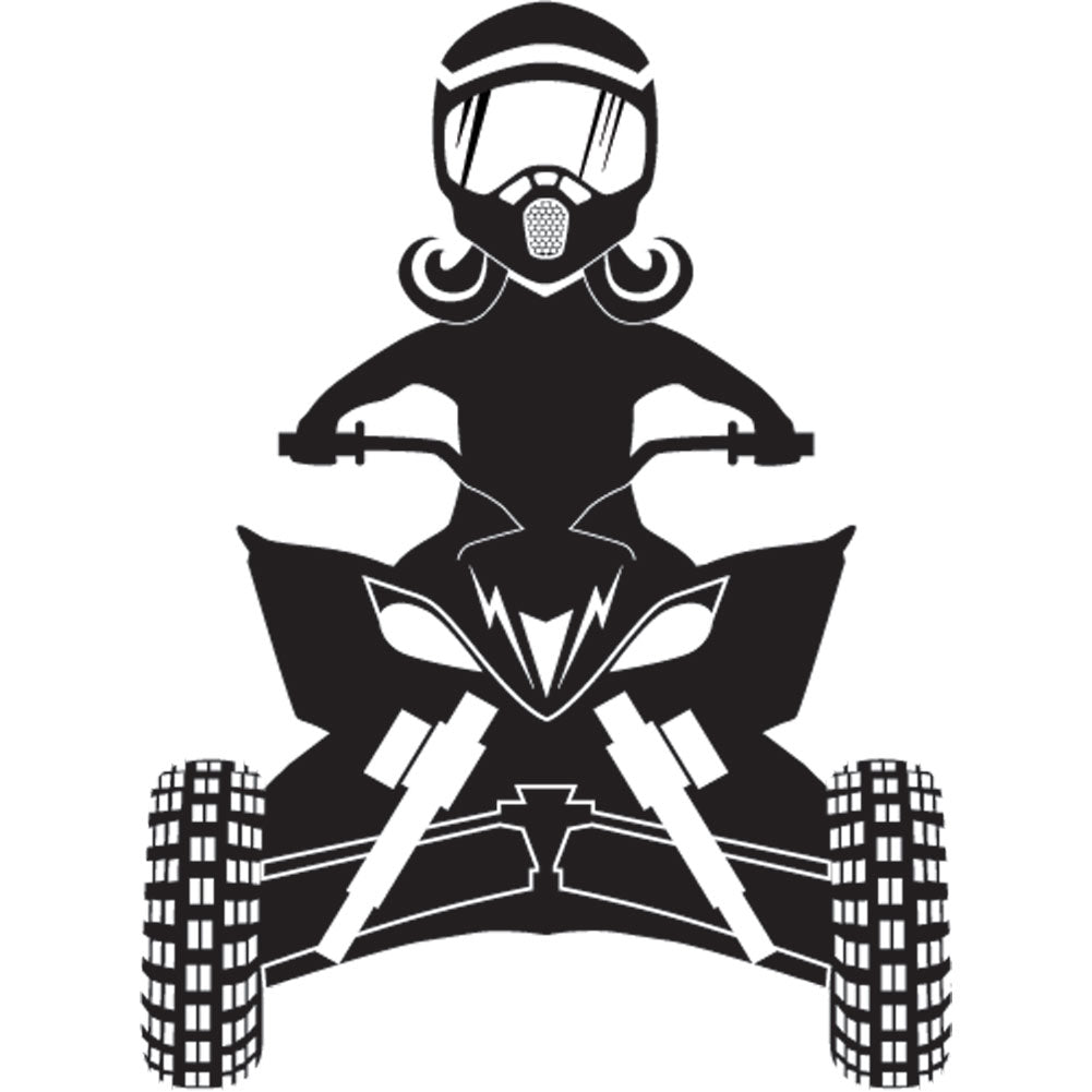 Attack Graphics Ride Life Family Window Decal 2.25" x 3" ATV Girl Black#mpn_161-906-0007