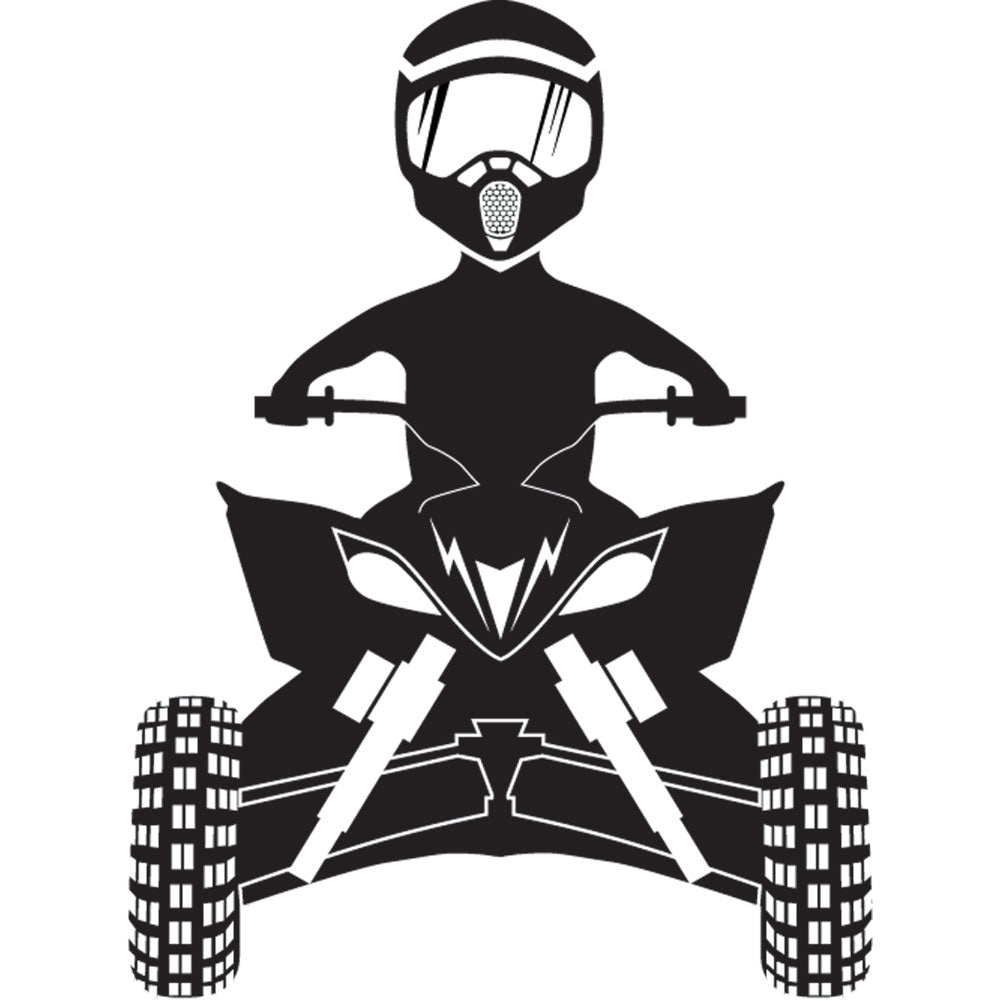 Attack Graphics Ride Life Family Window Decal 3" x 4" ATV Man Black#mpn_161-906-0001