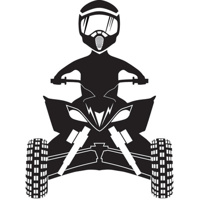 Attack Graphics Ride Life Family Window Decal 3" x 4" ATV Man Black#mpn_161-906-0001