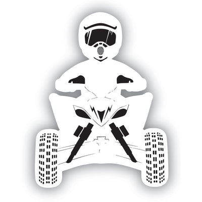 Attack Graphics Ride Life Family Window Decal 3" x 4" ATV Man White#mpn_161-906-0002