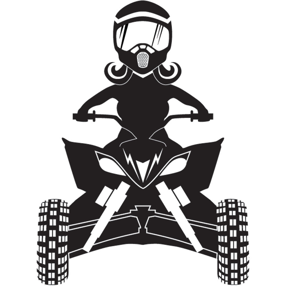 Attack Graphics Ride Life Family Window Decal 3" x 4" ATV Woman Black#mpn_161-906-0003