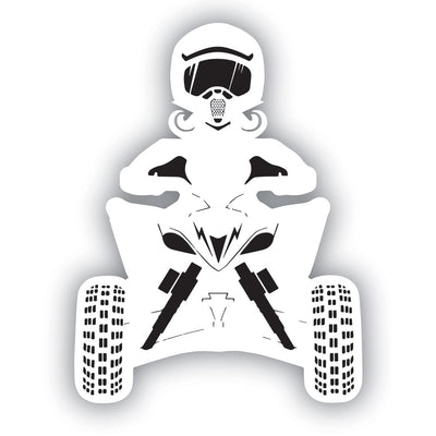 Attack Graphics Ride Life Family Window Decal 3" x 4" ATV Woman White#mpn_161-906-0004