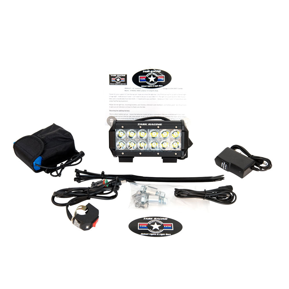 Task Racing Universal Rechargeable Battery Light Bar Package 6"#mpn_TR00028