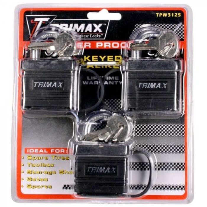 Trimax TPW3125 Keyed Alike Lock 1-1/8"x5/16" #TPW3125