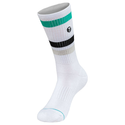 Seven Alliance Crew Socks Size 5-8 White/Aqua#mpn_1120006-105-S/M