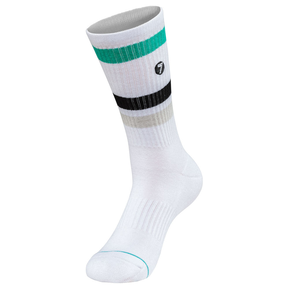 Seven Alliance Crew Socks Size 9-13 White/Aqua#mpn_1120006-105-L/XL