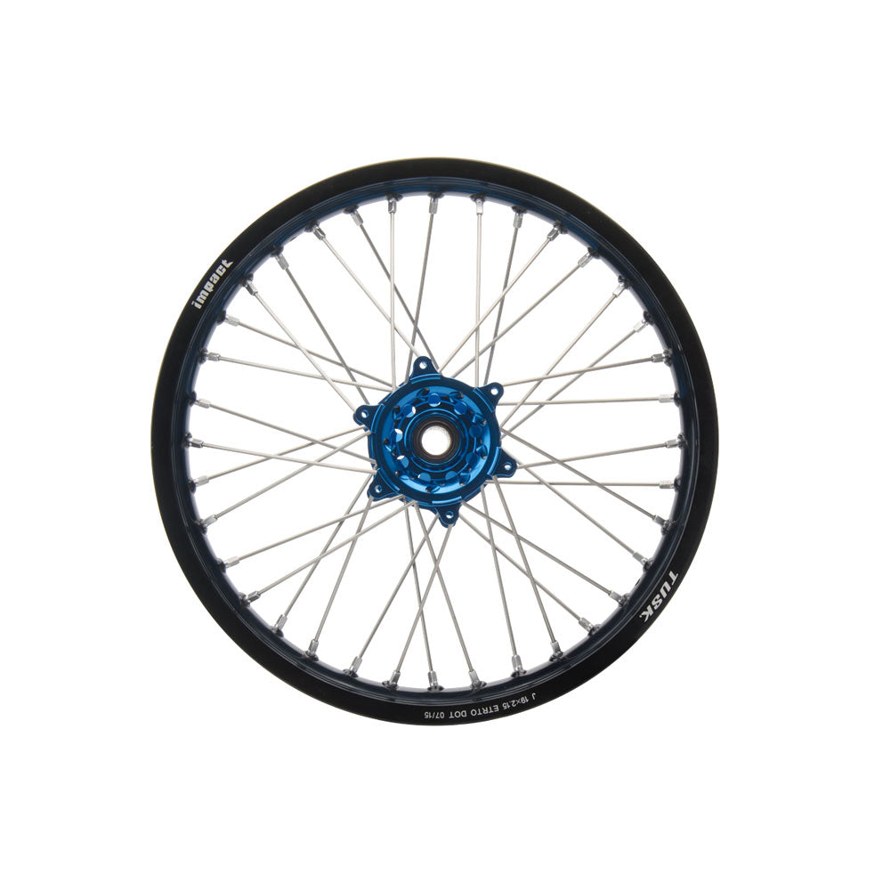 Tusk Impact Complete Rear Wheel Package 19 x 2.15 Black Rim/Silver Spoke/Blue Hub#1931330198