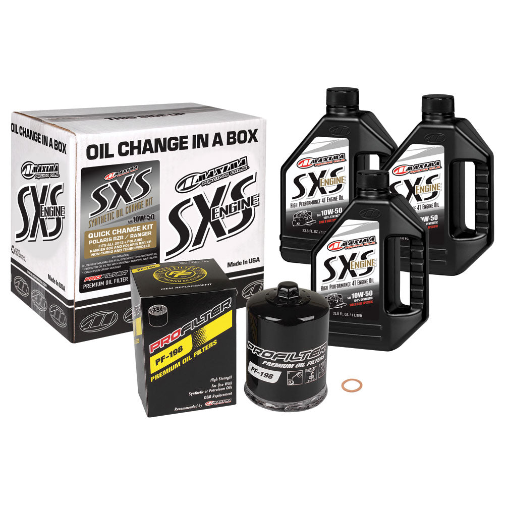 Maxima SXS Synthetic 10W-50 Oil Change Kit For POLARIS GENERAL 4 1000 EPS 2017-2021 #90-219013a39b-d37935