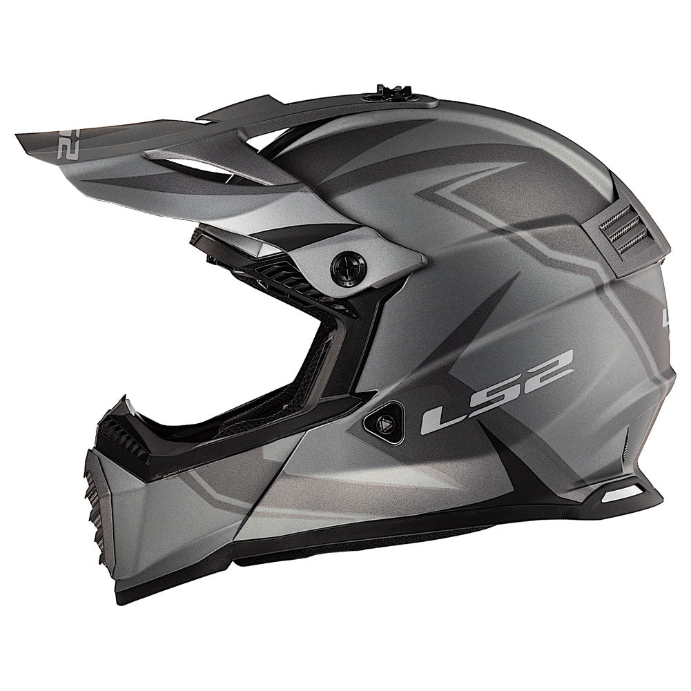 LS2 Gate TwoFace Helmet Large Matte Grey/Black#mpn_437G-1184