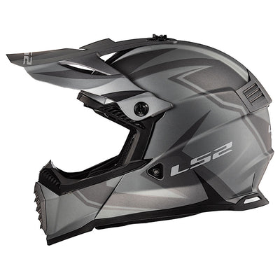 LS2 Gate TwoFace Helmet X-Large Matte Grey/Black#mpn_437G-1185