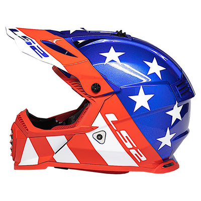 LS2 Youth Gate Stripes Helmet Medium Red/White/Blue#mpn_437G-4253