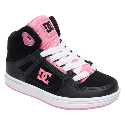 DC Girl's Youth Pure High-Top Shoes Size 2 Black/Pink#mpn_ADGS100081-BBP-2