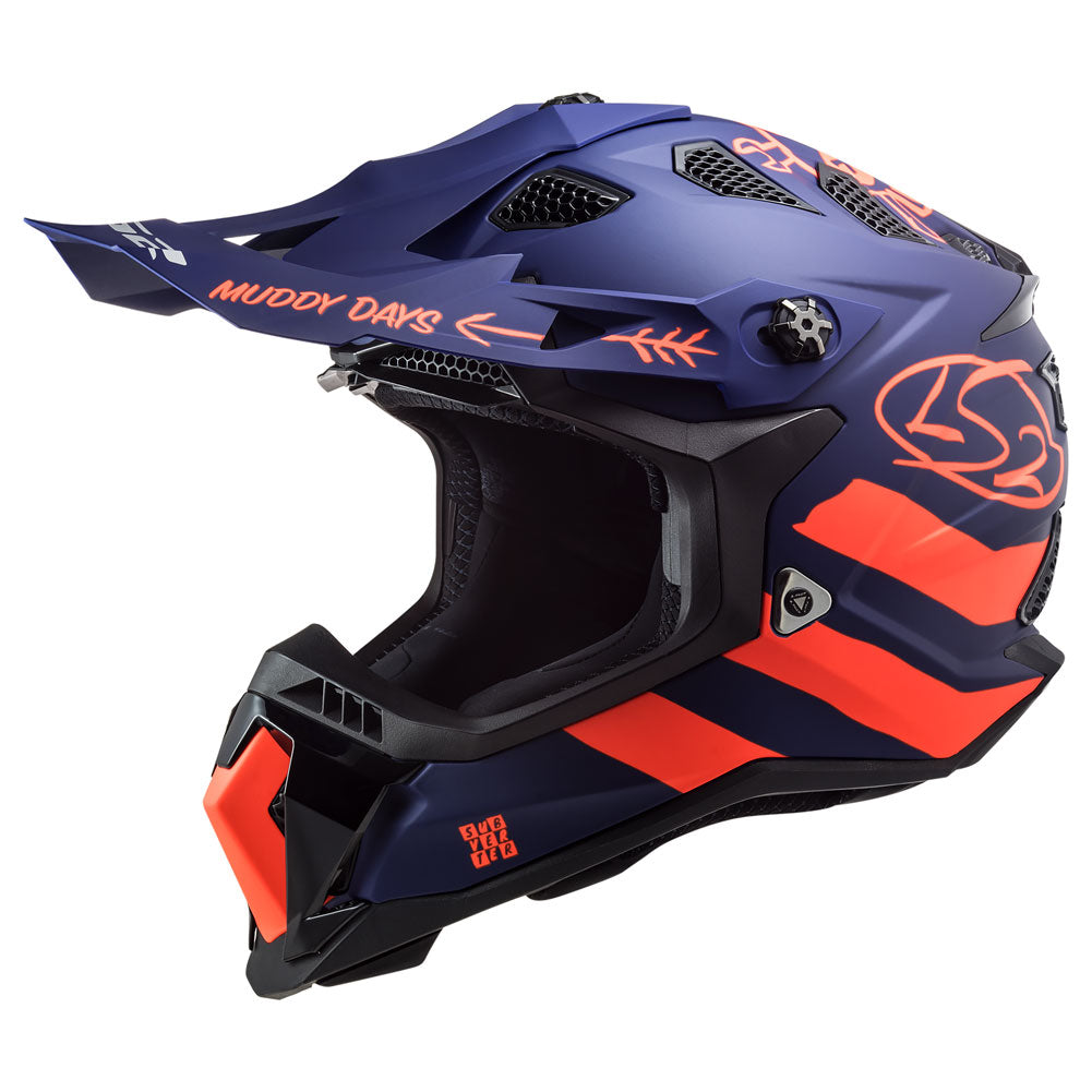 LS2 Subverter Evo Helmet Large Cargo - Matte Blue/Orange#mpn_700-1144