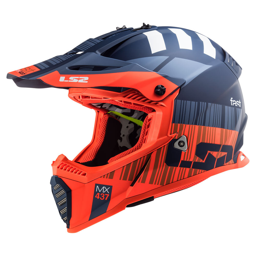 LS2 Gate Xcode Helmet Large Matte Orange/Blue#mpn_437G-1334