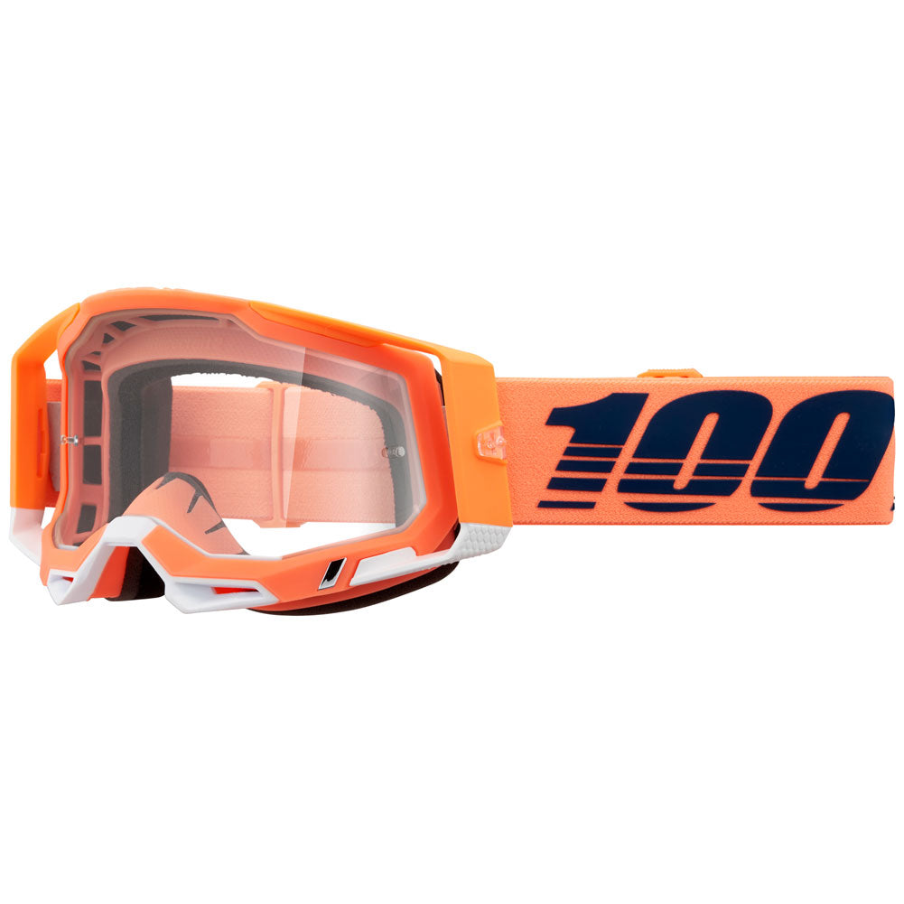 100% Racecraft 2 Goggle Coral Frame/Clear Lens#mpn_50009-00018