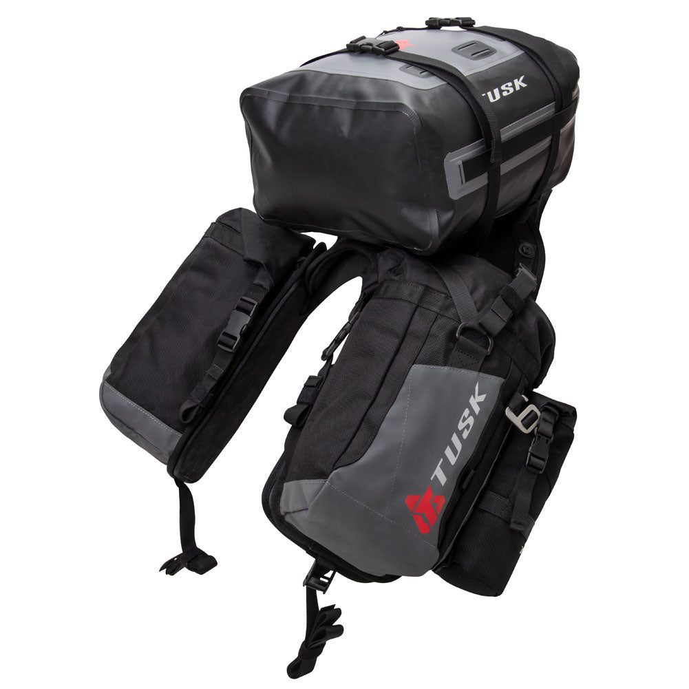Tusk Excursion Rackless Luggage System w/ Small Dry Duffel & Bottle Holders Standard Heat Shield Black/Grey#mpn_2031700005