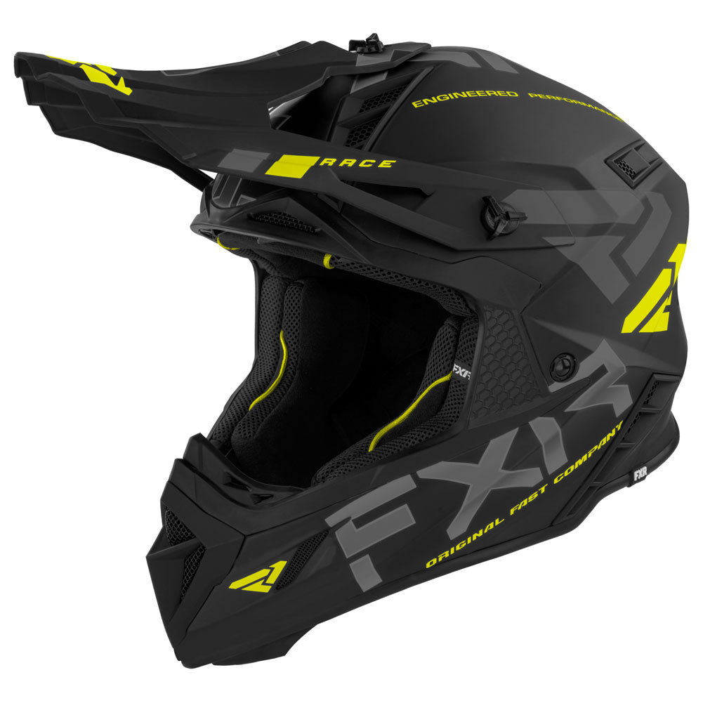 FXR Racing Helium Race Div Helmet 2022 X-Large Black/Hi-Viz#mpn_220603-1065-16