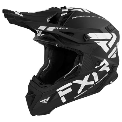 FXR Racing Helium Race Div Helmet 2022 Medium Black/White#mpn_220603-1001-10
