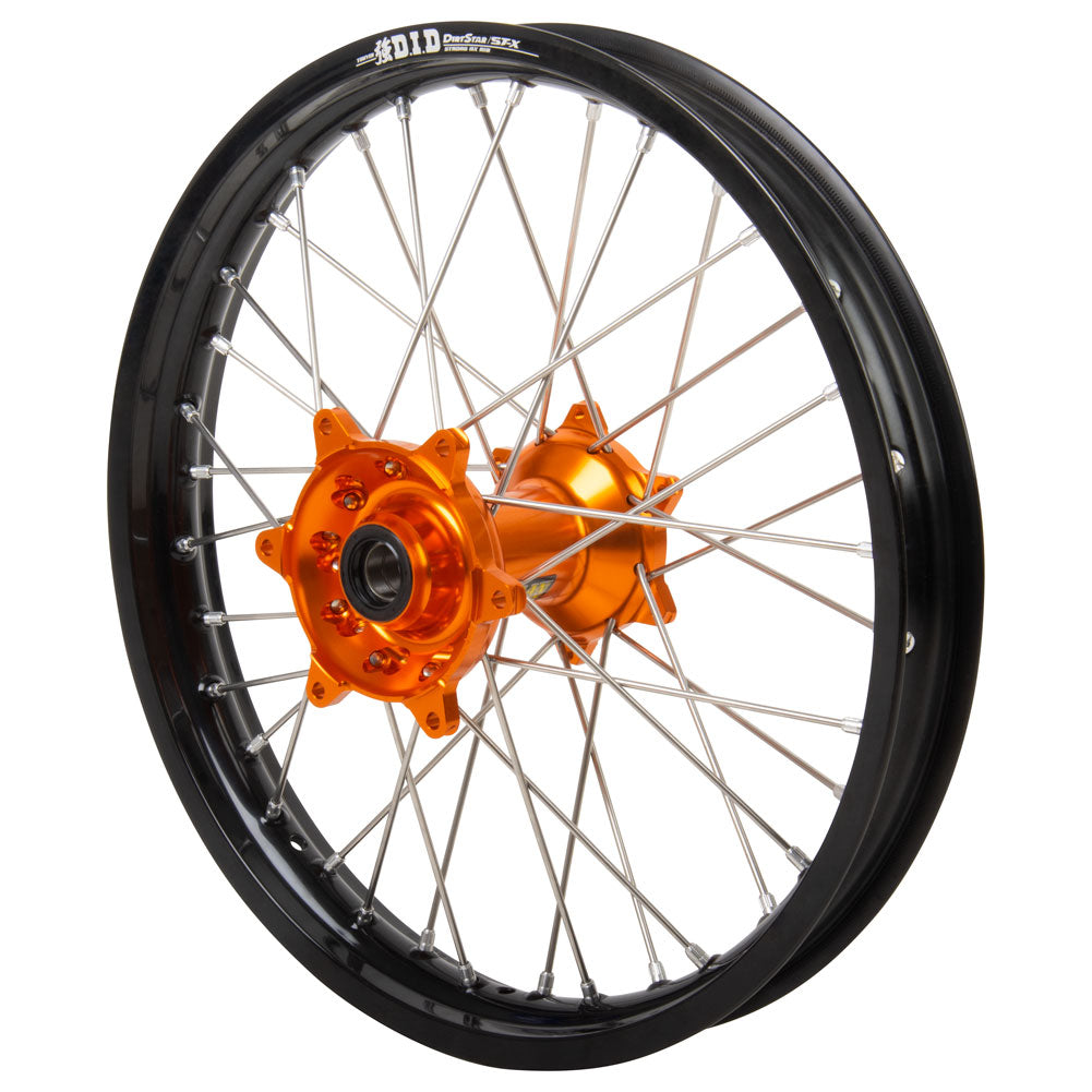 Haan Wheels Complete Rear Wheel Kit with DID Dirtstar STX Wheel 19 x 2.15 Black Rim/Orange Hub#70-4067OB-STX