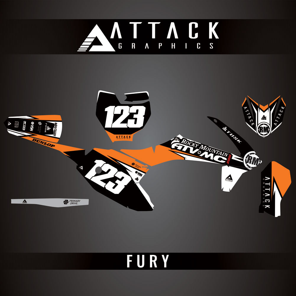 Attack Graphics Custom Fury Complete Bike Graphics Kit#206972-P