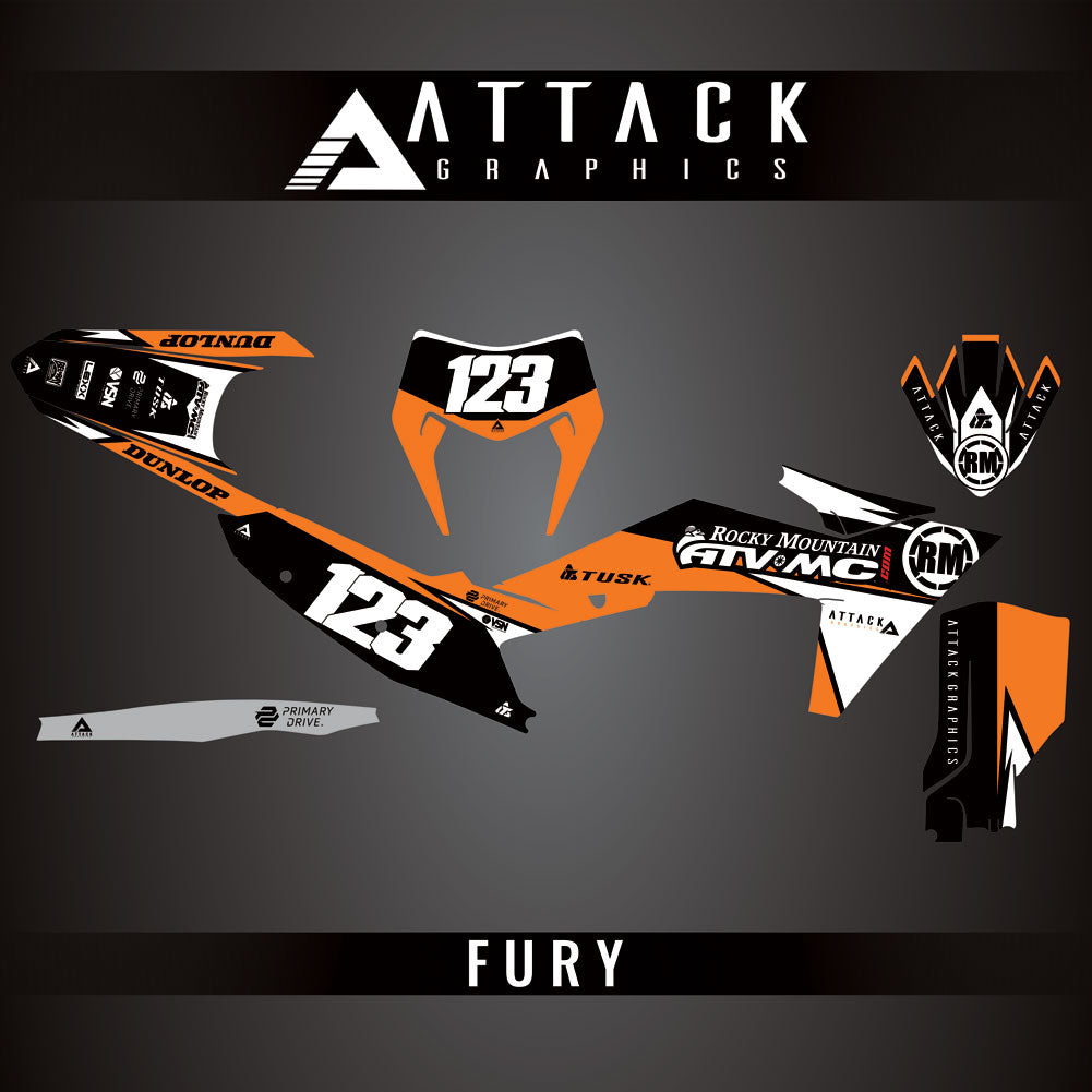 Attack Graphics Custom Fury Complete Bike Graphics Kit#206972-P1