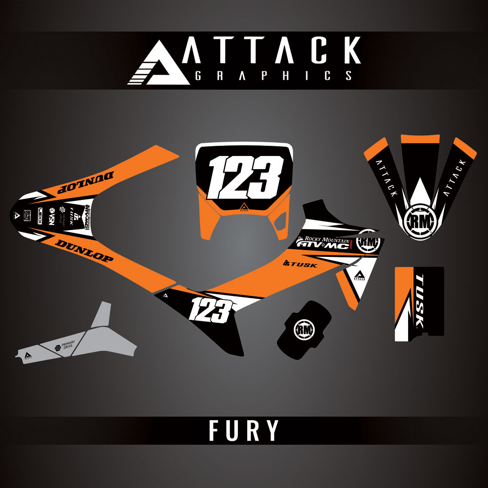 Attack Graphics Custom Fury Complete Bike Graphics Kit#206972-P1