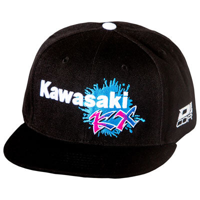 D'Cor Visuals Kawasaki Retro Snapback Hat Black#70-147-1