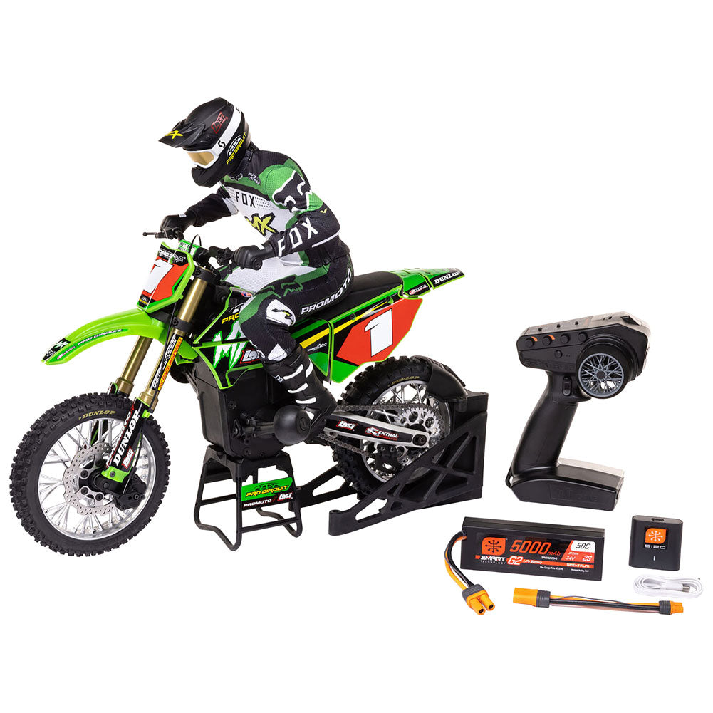 Losi Promoto-MX Motorcycle 1:4 Scale Green#LOS060002
