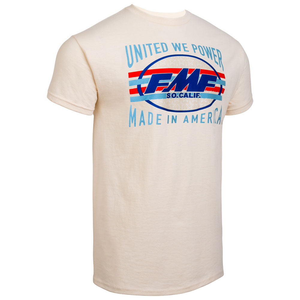 FMF Stripe USA T-Shirt Small Natural#FA23118901R-NAT-S