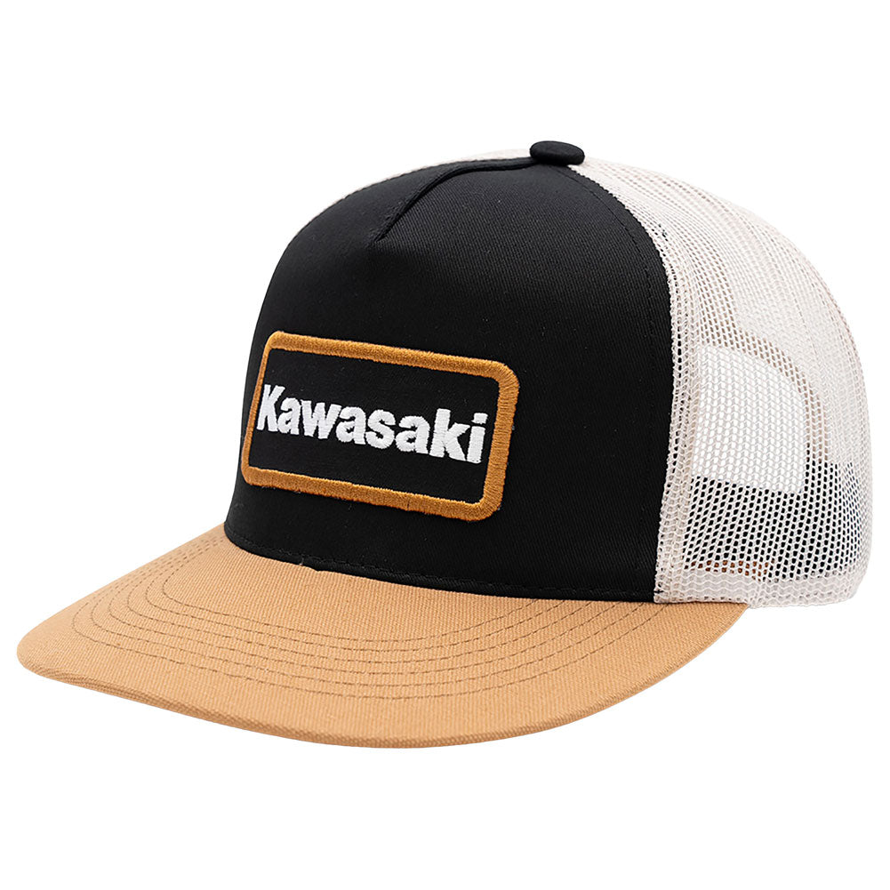 Kawasaki Adventure Snapback Hat Black/Tan#K005-4135-BKNS