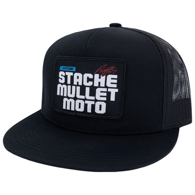 DBK Stache Mullet Moto AP7 Trucker 2Fifty Snapback Hat Black#HAT-STACHE-2FIFTY