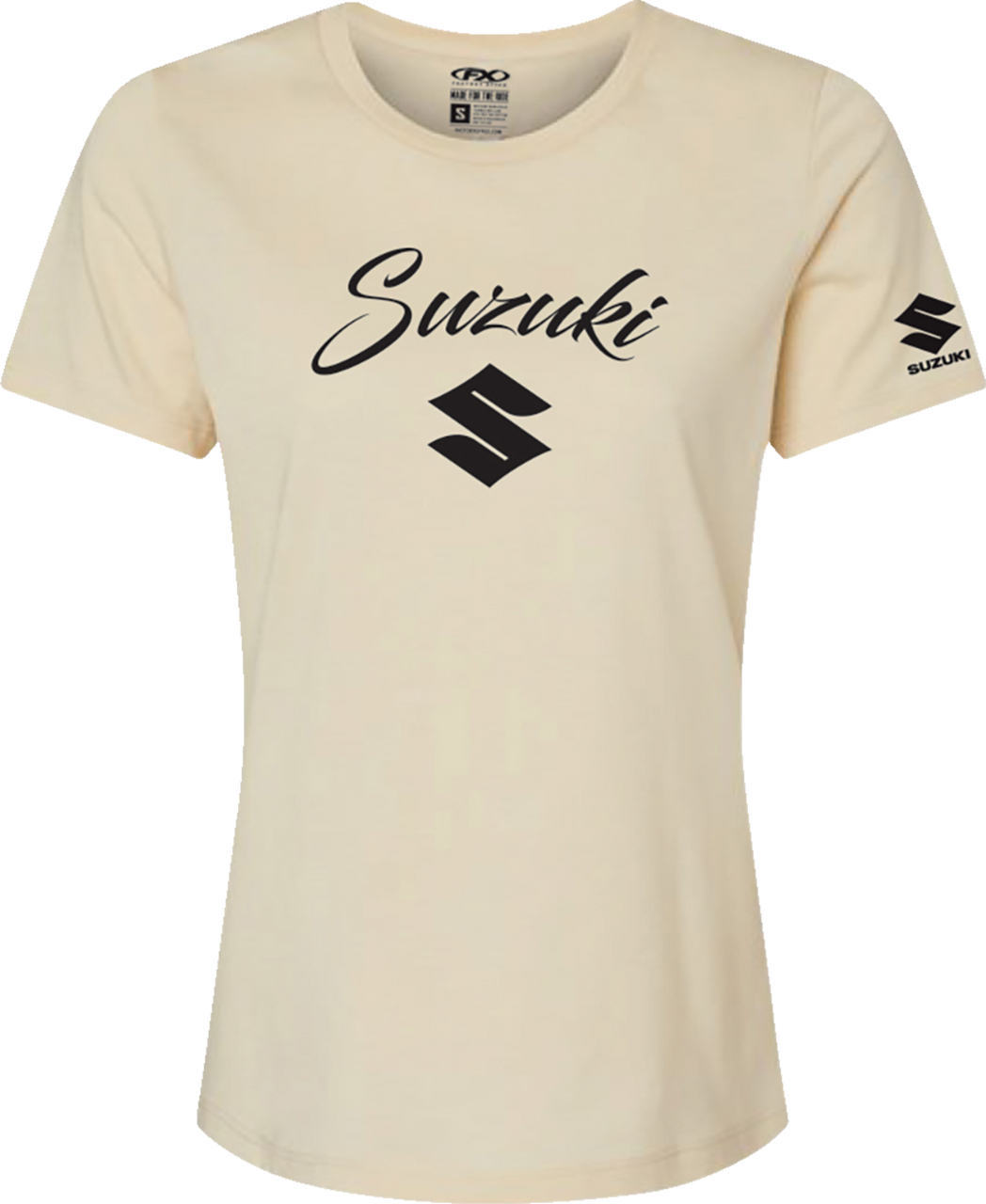 Factory Effex Women's Suzuki Script T-Shirt Heather Cream XL#mpn_27-87446