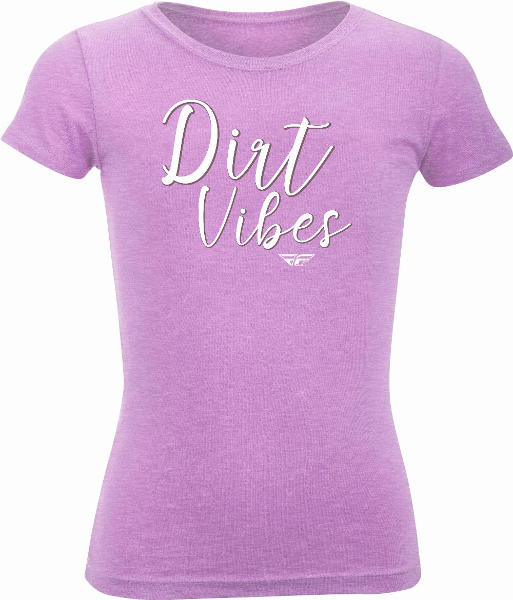 Fly Racing Girl's  Dirt Vibes Tee Raspberry #356-0520YL