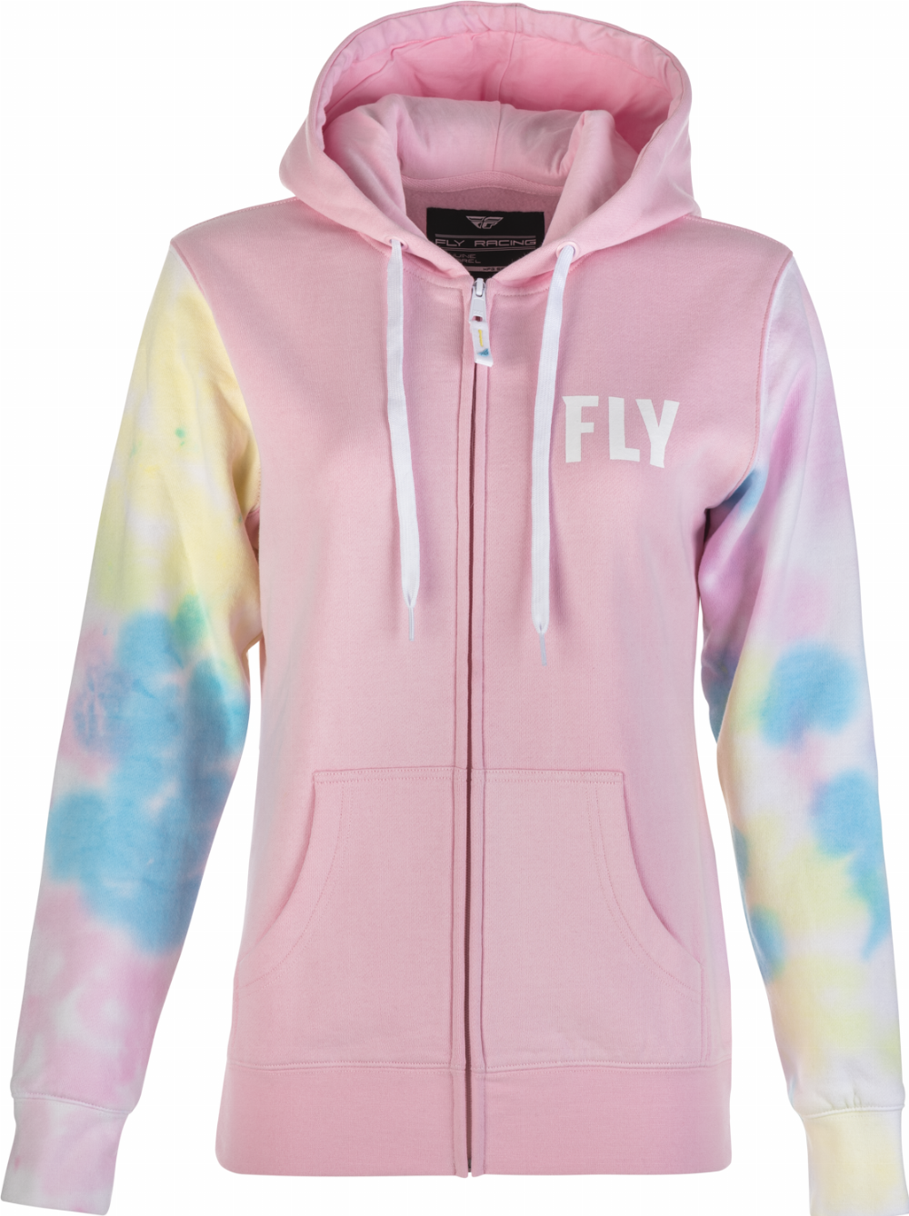 WOMEN'S FLY TIE-DYE ZIP UP HOODIE PINK/YELLOW/BLUE 2X#mpn_358-00712X