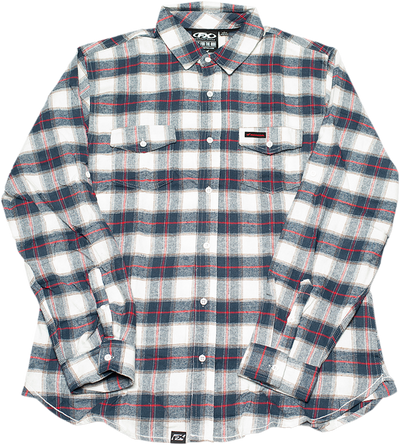 Factory Effex Honda Flannel Shirt Gray/Red/White 2XL#mpn_22-85328