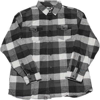 Factory Effex Kawasaki Flannel Shirt Black/Gray XL#mpn_22-85126