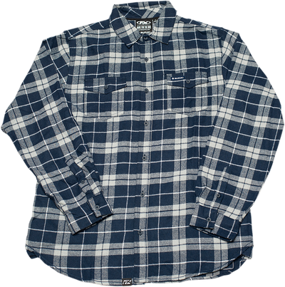 Factory Effex Suzuki Flannel Shirt Navy/Gray Medium#mpn_22-85422