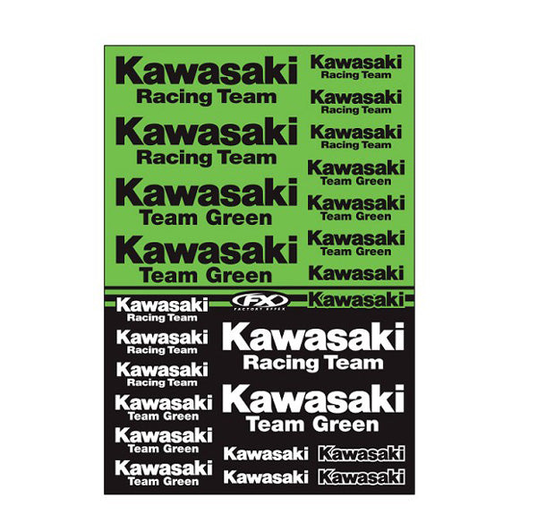 Factory Effex Kawasaki Factory Sticker Sheets Kawasaki Racing#22-68132