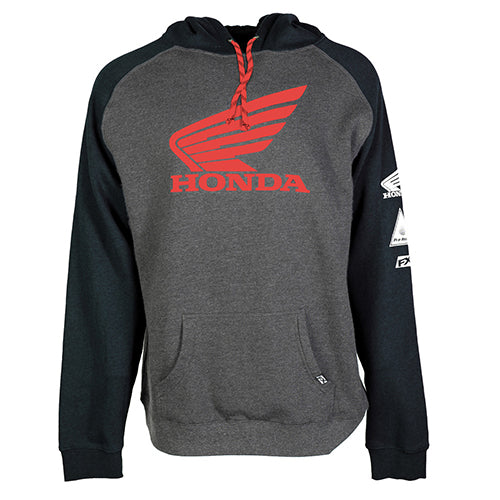 Factory Effex Honda Wing Pullover Sweatshirt Charcoal Black (XL)#mpn_22-88306