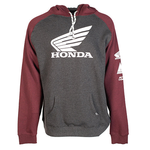 Factory Effex Honda Wing Pullover Sweatshirt Charcoal/Burgandy (M)#mpn_22-88312