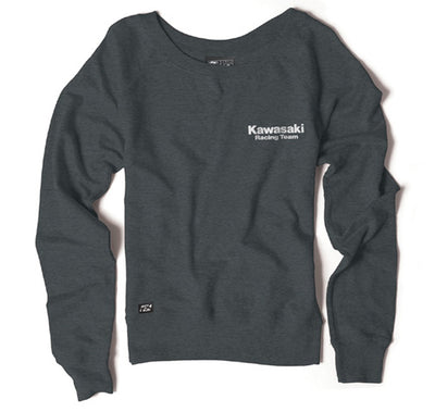 Factory Effex Kawasaki Women's Sweatshirt Crew/Heather Charcoal (XL)#mpn_22-88126